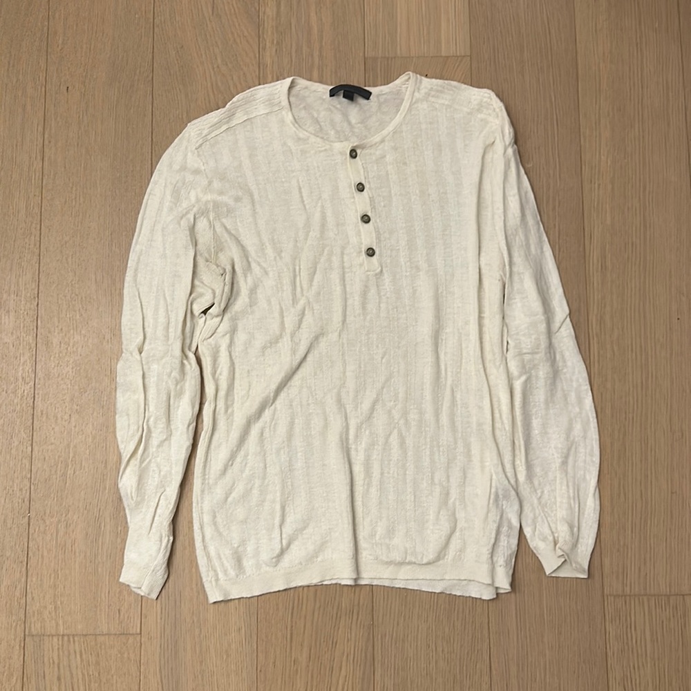 Linen John Varvatos Henley in Cream L